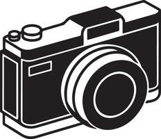 Artistic Camera Silhouette Illustration for Coloring Pages vector