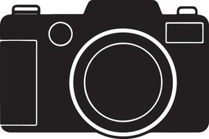 Minimalistic Camera Outline Art for Coloring Pages vector