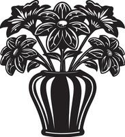 Flower Vase Coloring Illustration with White Background vector