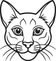 Simple Cat Head Outline for Coloring Fun vector