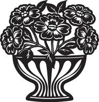 Flower Vase Silhouette with Solid Background for Coloring vector