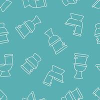 Outline Bunch of Toilet Seamless Pattern illustration Design vector