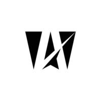 AW WA elegant logo design with negative space vector