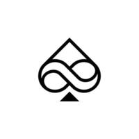 ace card with infinity symbol line art vector