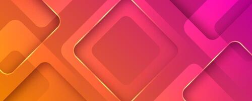 3D colorful luxury abstract background overlap layer on bright space with golden lines squares decoration. Modern graphic design element cutout style concept for web, flyer, card, or brochure cover vector