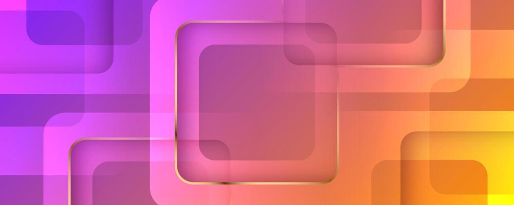 3D orange luxury abstract background overlap layer on bright space with golden lines squares decoration. Modern graphic design element cutout style concept for web, flyer, card, or brochure cover