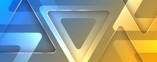 3D colorful luxury abstract background overlap layer on bright space with golden lines triangles decoration. Modern graphic design element cutout style concept for web, flyer, card, or brochure cover vector
