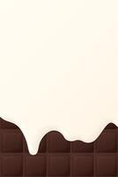 Fresh milk dropping on milk chocolate bar vertical background graphic illustration. vector