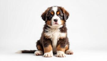 Adorable Bernese Mountain Dog Puppy A Charming Studio Portrait photo