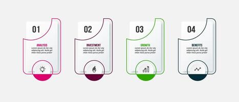 4 steps infographi design. vector