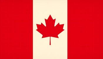 Flat Canadian Flag Design with Maple Leaf and Stripes photo
