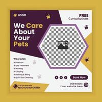Creative Pet Store Web Banner and Social Media Post Templates and web banner vector