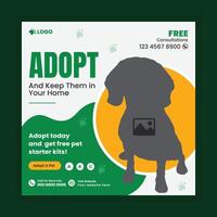 Pet adopt and Veterinary Service Web and Social Media Banner Template vector