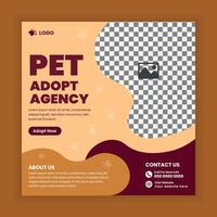Pet adopt and Store Marketing Banner and Post Design Templates vector