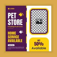 Modern Pet Care Business Social Media Post Design and Web Banner Template vector