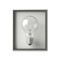 A Lightbulb Inside A Simple White Frame png