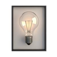 Illuminated Lightbulb Framed Against A Simple Background png