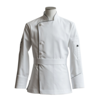 White Chefs Jacket With Black Trim Detailing png