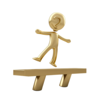 Golden Figure Leaps Over Question Mark Obstacle png