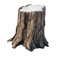 A snow covered tree stump in winter png