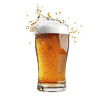 A Glass of Beer with a Splashing Beverage png
