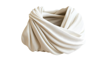 Soft white fabric draped elegantly on a neutral background showcasing its texture and flow in a simple composition. png