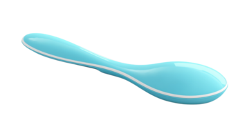 A light blue spoon designed with a smooth curve and a simple shape, perfect for various culinary uses and dining experiences. png