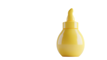 A bright yellow condiment bottle with a pointed squeeze top, perfect for serving mustard at barbecues and picnics with friends and family. png