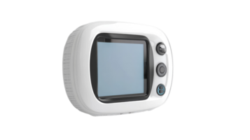 A compact, handheld device with a screen and buttons designed for easy operation and portability. png