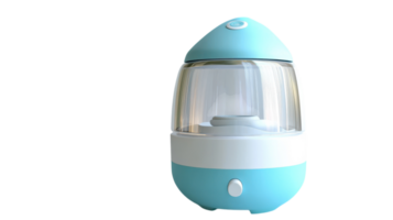 Compact blue steam humidifier designed for home use, ideal for improving indoor air quality throughout the year. png