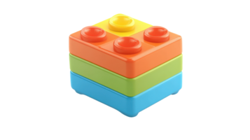 A colorful toy stack of blocks on a black background png
