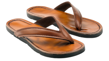 Stylish Brown Leather Sandals Perfect for Summer Outings, Beach Trips, and Casual Wear with a Simple Design. png