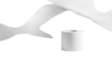 High-Quality Image of a Paper Roll of Toilet Paper on a Clean White Background for Home and Bathroom Design Projects. png