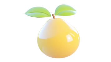 A Beautiful Pear with a Soft Yellowish Tint Perfect for Culinary Presentations or Healthy Eating Illustrations. png