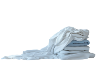 Neatly Stacked Pile of Freshly Cleaned and Folded Laundry on a White Background Perfect for Home Organization or Cleaning Blogs. png