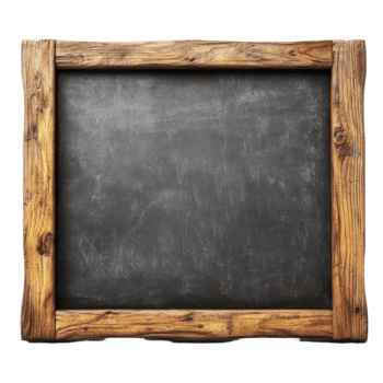 rústico de madeira emoldurado quadro-negro com uma suave Preto superfície ideal para escrevendo mensagens e exibindo cardápios dentro acolhedor configurações isolado em transparente fundo. png