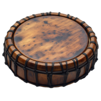 Handcrafted wooden percussion instrument displayed on a neutral background in bright lighting isolated on transparent background. png