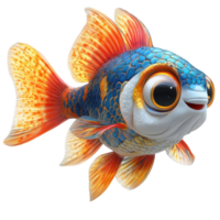 Colorful fish swimming joyfully in a vibrant aquarium during midday light isolated on transparent background. png