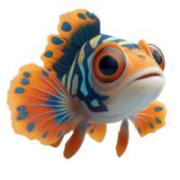 Colorful tropical fish swimming gracefully in a vibrant underwater environment isolated on transparent background. png