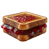 Delicious toasted sandwich with jelly filling on a clean surface ready to be enjoyed at any time of day isolated on transparent background. png