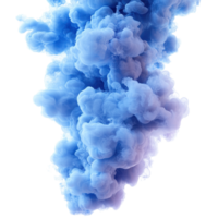 Colorful blue smoke billowing in a captivating display in an artistic setting isolated on transparent background. png