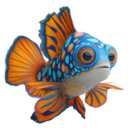 Colorful fish with vibrant fins swims serenely in a bright aquatic environment capturing attention and imagination isolated on transparent background. png