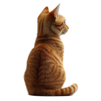 Playful ginger cat sitting gracefully, showcasing its beautiful fur and inquisitive nature in a serene environment isolated on transparent background. png