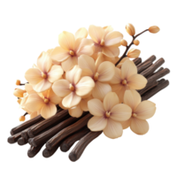 Beautiful arrangement of delicate flowers and natural twigs on a soft background for decorative display and crafts isolated on transparent background. png