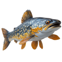 Realistic depiction of a trout swimming in clear water showcasing vibrant colors and detailed features isolated on transparent background. png