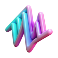 Abstract 3D Render of Intertwined Gradient Tubes, Pink and Blue Swirls, Dynamic Design Element png