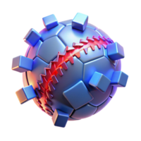 Abstract 3D Render of a Futuristic Sphere with Geometric Cubes and Red Seam png