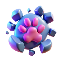 3D Render Paw Print Abstract Background Image png