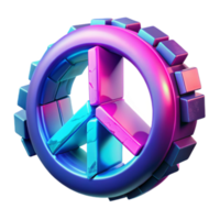 Vibrant 3D Peace Symbol Gear Illustration png