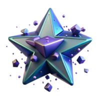 Iridescent Starburst 3D Render Abstract Background Image png